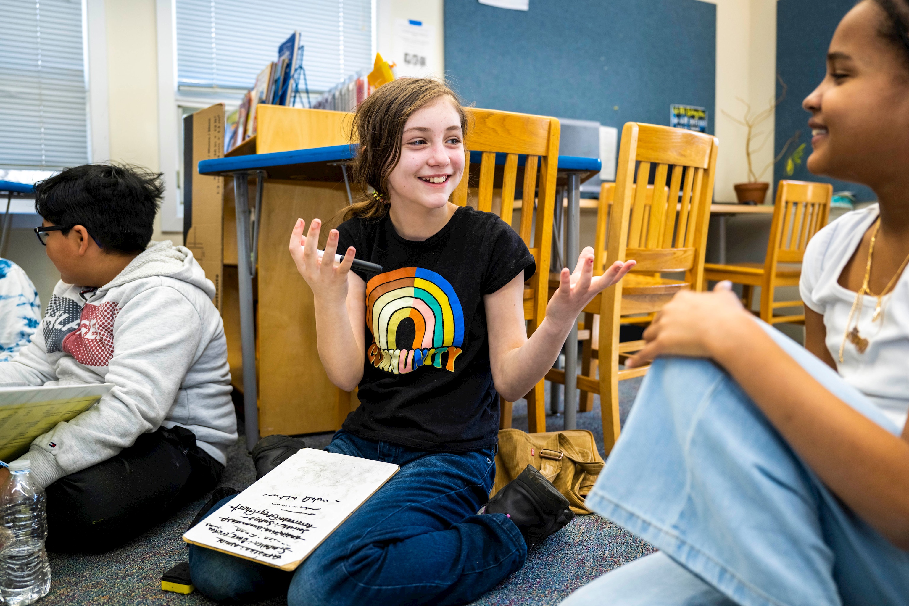 LMS students participating in monthly literature circle